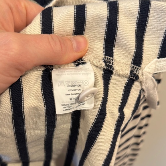 J. Crew Men’s Long Sleeve Henley Hoodie Black White Striped Pullover Size S - Picture 6 of 6